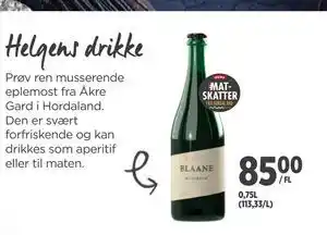 Meny Helgens drikke tilbud