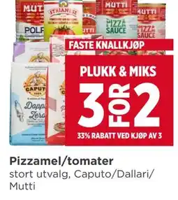 Meny Pizzamel/tomater tilbud