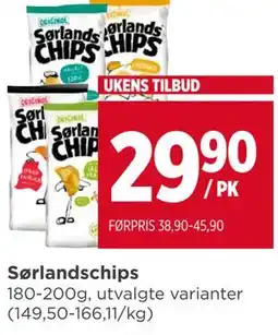 Meny Sørlandschips tilbud