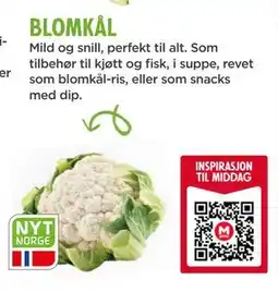 Meny BLOMKÅL tilbud