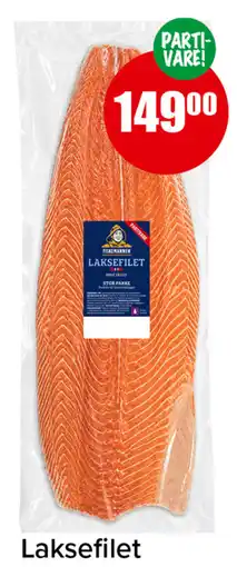 Eurospar Fiskemannen Laksefilet med skinn tilbud