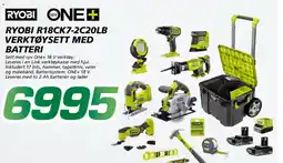 Coop Byggmix Ryobi r18ck7-2c20lb verktøysett med batteri tilbud