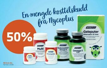 Apotek 1 En mengde kosttilskudd fra Nycoplus tilbud