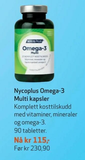 Apotek 1 Nycoplus Omega-3 Multi kapsler tilbud