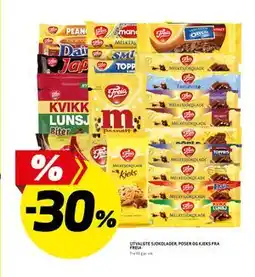 Bunnpris UTVALGTE SJOKOLADER, POSER OG KJEKS FRA FREIA tilbud