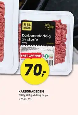 Bunnpris KARBONADEDEIG tilbud