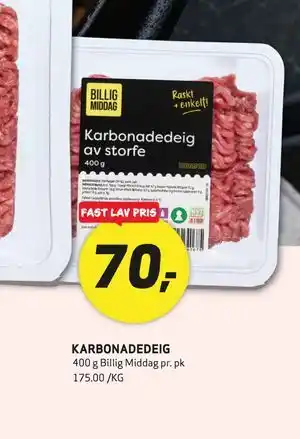 Bunnpris KARBONADEDEIG tilbud