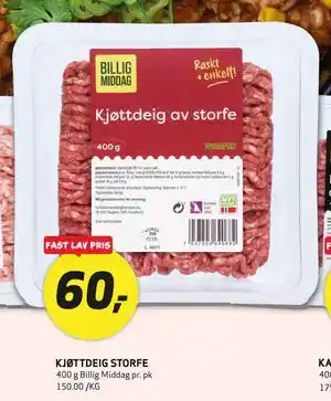 Bunnpris KJØTTDEIG STORFE tilbud