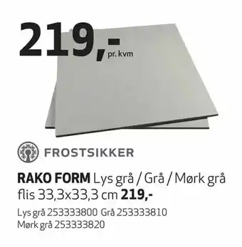 Flisekompaniet Lys grå / grå / mørk grå flis 33,3x33,3 cm. tilbud