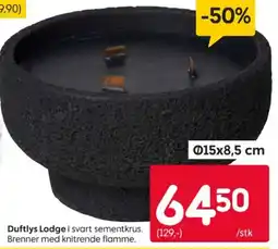 Rusta Duftlys Lodge i svart sementkrus tilbud