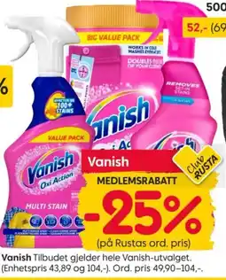 Rusta Vanish tilbud