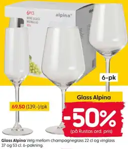 Rusta Glass Alpina tilbud