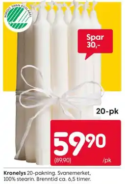 Rusta Kronelys 20-pakning tilbud