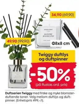 Rusta Twiggy duftlys og duftpinner tilbud