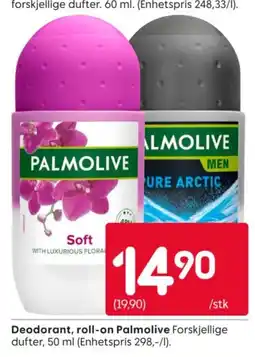 Rusta Palmolive deodorant roll-on forskjellige dufter tilbud