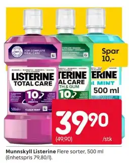 Rusta Munnskyl Listerine Flere sorter tilbud