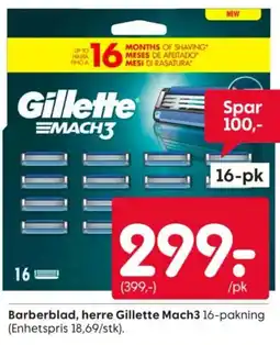 Rusta Gillette Mach3 tilbud