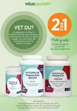 Vitusapotek Nycoplus Magnesium 350 mg tilbud
