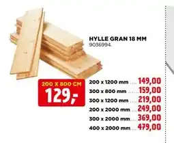 jem & fix HYLLE GRAN 18 MM tilbud