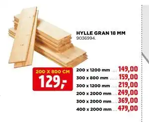 HYLLE GRAN 18 MM