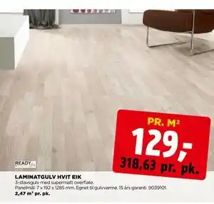 jem & fix LAMINATGULV HVIT EIK tilbud