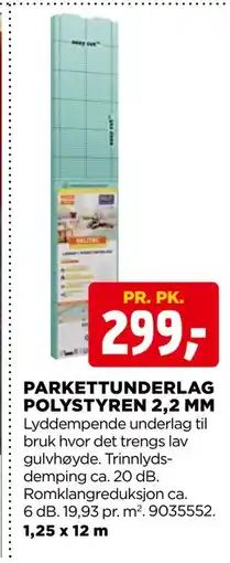 jem & fix PARKETTUNDERLAG POLYSTYREN 2,2 MM tilbud