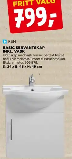jem & fix BASIC SERVANTSKAP INKL. VASK tilbud