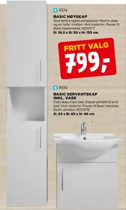 jem & fix BASIC HØYSKAP tilbud