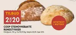 Coop Mega COOP STEINOVNSBAKTE RUNDSTYKKER tilbud