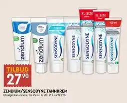 Coop Mega ZENDIUM/SENSODYNE TANNKREM tilbud