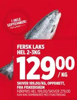 Meny Fersk laks tilbud