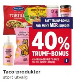Meny Taco-produkter tilbud