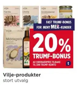 Meny Vilje-produkter tilbud
