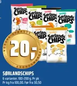 Coop Obs Sørlandschips tilbud