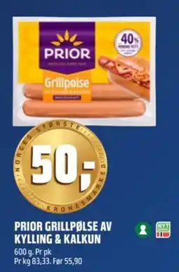 Coop Obs Prior grillpølse av kylling & kalkun tilbud