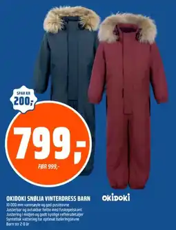 Coop Obs Okidoki snølia vinterdress barn tilbud