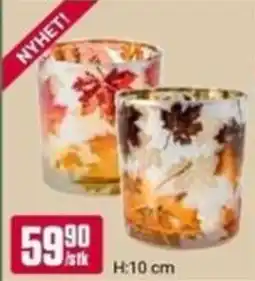 Europris Candle holders with autumn leaves tilbud