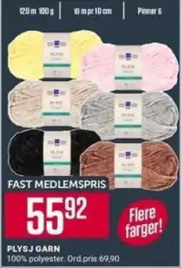 Europris Plysj garn tilbud