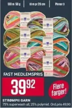 Europris Strømpii garn tilbud