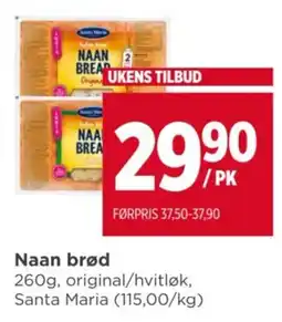 Meny Santa Maria Naan brød tilbud