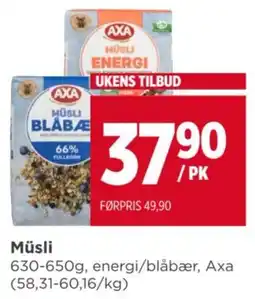 Meny Axamüsli tilbud