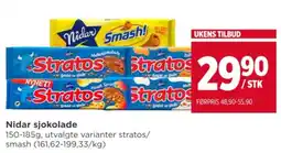 Meny Nidar sjokolade tilbud