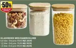 Europris Glassboks med bambuslokk tilbud