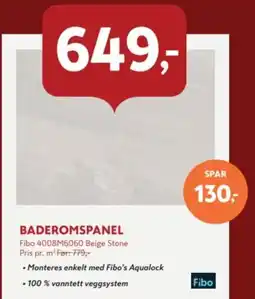 Byggmakker Fibo baderomspanel tilbud