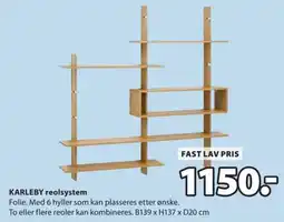 JYSK Karleby reolsystem tilbud