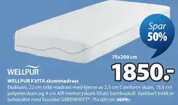JYSK Wellpur kvita skummadrass tilbud