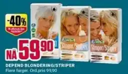 Europris Depend blondering/striper tilbud