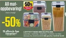 Europris Lufttett boks med klipslokk tilbud