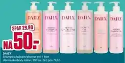Europris Daily Shampoo/balsam/shower gel tilbud
