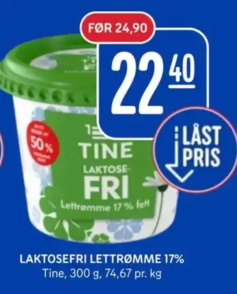 Tine Laktosefri Lettrømme 17%